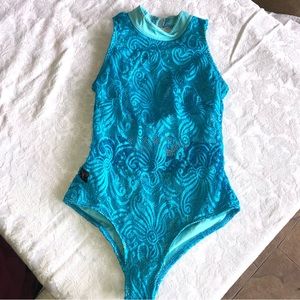 Kandi Kouture teal lace leotard. AS